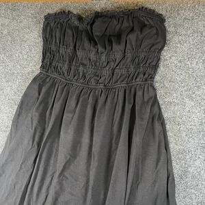 Dokotoo A Line Maxi Dress Womens Large Black Cotton Stretch Smocked Chest Casual